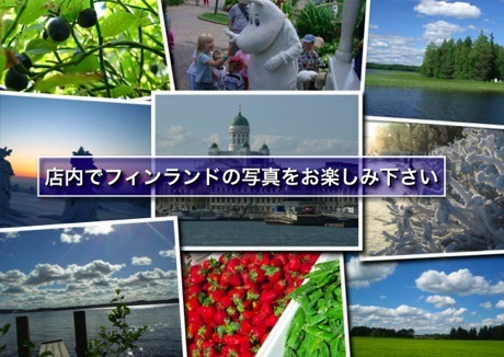 店内で楽しめるフィンランドの風景写真